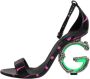 Dolce & Gabbana Zebra Print Hak Sandalen Zwart Fuchsia Black Dames - Thumbnail 6