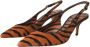 Dolce & Gabbana Zebra Print Leren Slingback Sandalen Orange Dames - Thumbnail 3