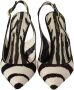 Dolce & Gabbana Zebra Print Slingback Heels Sandals Black Dames - Thumbnail 3