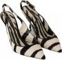 Dolce & Gabbana Zebra Print Slingback Heels Sandals Black Dames - Thumbnail 4