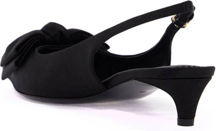 Dolce & Gabbana Zijden Satijnen Strik Slingback Pumps Black Dames