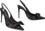 Dolce & Gabbana Zijden slingback pumps met strikdetail Black Dames - Thumbnail 4