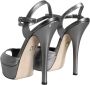 Dolce & Gabbana Zilver Metallic Leren Plateau Sandalen Gray Dames - Thumbnail 4