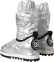 Dolce & Gabbana Zilver Metallic Logo Patch Mid-Calf Laarzen Gray Dames - Thumbnail 4