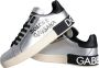 Dolce & Gabbana Zilver Zwart Leren Sneakers Rubberen Zool Gray Dames - Thumbnail 2