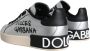 Dolce & Gabbana Zilver Zwart Leren Sneakers Rubberen Zool Gray Dames - Thumbnail 4