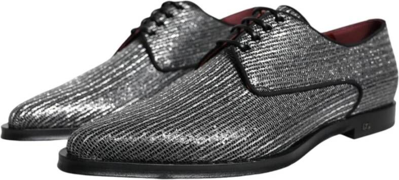 Dolce & Gabbana Zilveren Derby Formele Schoenen Gray Heren