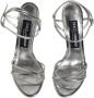 Dolce & Gabbana Zilveren Enkelband Leren Sandalen Gray Dames - Thumbnail 3