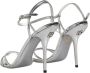 Dolce & Gabbana Zilveren Enkelband Leren Sandalen Gray Dames - Thumbnail 5