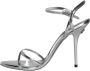 Dolce & Gabbana Zilveren Keira Leren Enkelband Sandalen Gray Dames - Thumbnail 5