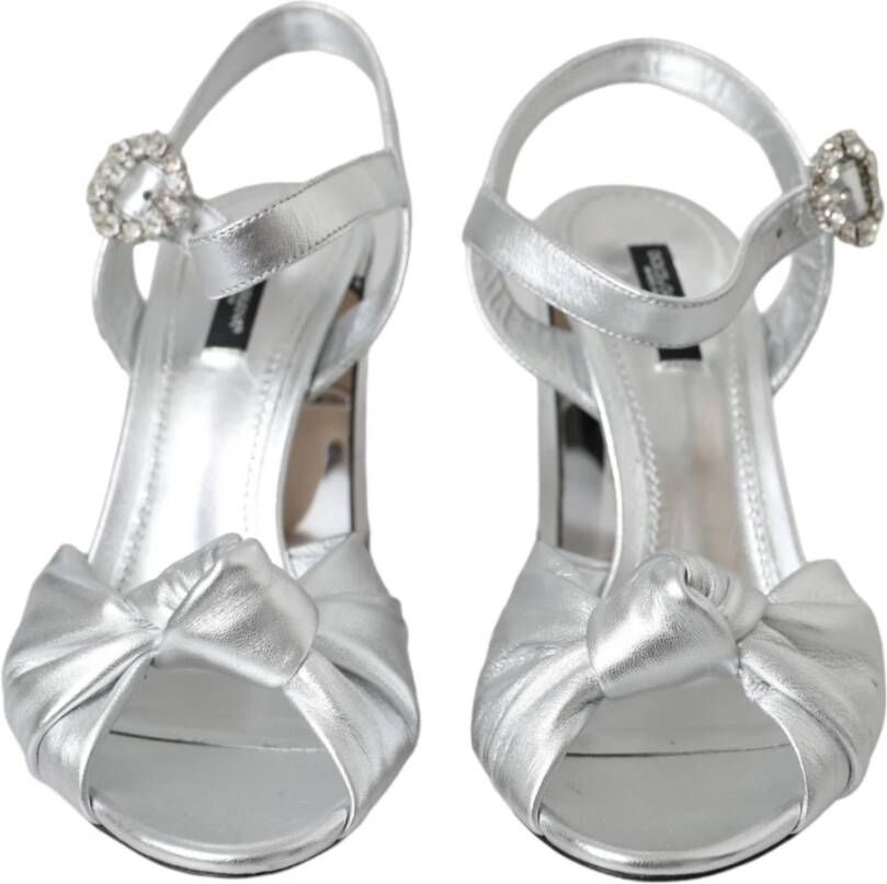 Dolce & Gabbana Zilveren Kristal Enkelband Keira Sandalen Gray Dames