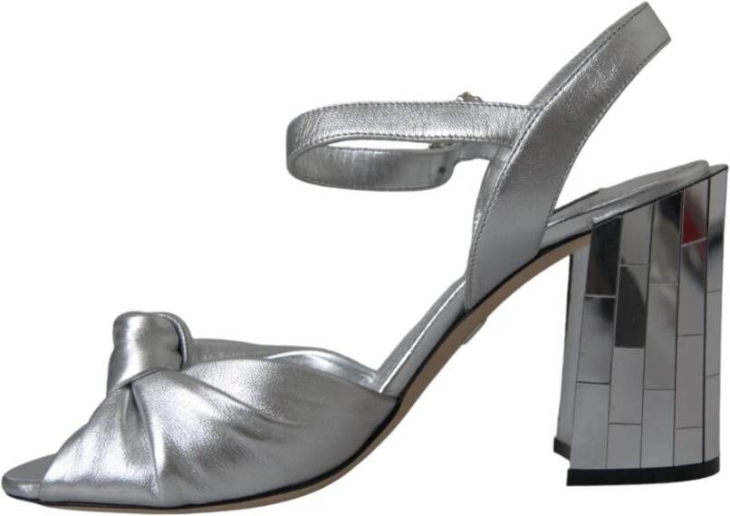 Dolce & Gabbana Zilveren Kristal Enkelband Keira Sandalen Gray Dames