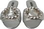 Dolce & Gabbana Zilveren Kristal Leren Platte Sandalen Gray Dames - Thumbnail 2