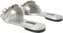 Dolce & Gabbana Zilveren Kristal Leren Platte Sandalen Gray Dames - Thumbnail 3