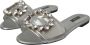 Dolce & Gabbana Zilveren Kristal Leren Platte Sandalen Gray Dames - Thumbnail 4