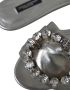 Dolce & Gabbana Zilveren Kristal Leren Platte Sandalen Gray Dames - Thumbnail 6