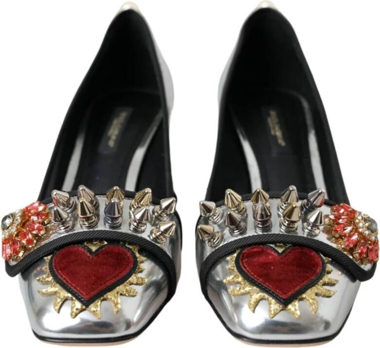 Dolce & Gabbana Zilveren Leren Hakken Pumps Schoenen Gray Dames