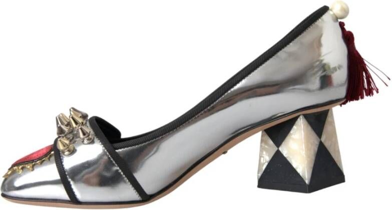 Dolce & Gabbana Zilveren Leren Hakken Pumps Schoenen Gray Dames