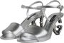 Dolce & Gabbana Zilveren leren hakken sandalen met logo Gray Dames - Thumbnail 4