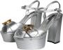 Dolce & Gabbana Zilveren Leren Plateau Sandalen met Logo Gray Dames - Thumbnail 3