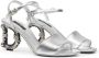 Dolce & Gabbana Zilveren leren hakken sandalen met logo Gray Dames - Thumbnail 2