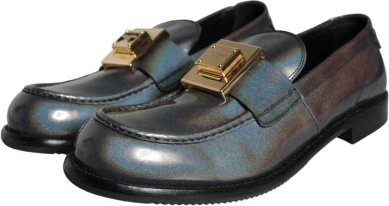 Dolce & Gabbana Zilveren Logo Instaploafers Gray Heren