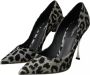 Dolce & Gabbana Leopard Print Velvet Décolleté Schoenen Gray Dames - Thumbnail 9