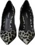 Dolce & Gabbana Leopard Print Velvet Décolleté Schoenen Gray Dames - Thumbnail 11