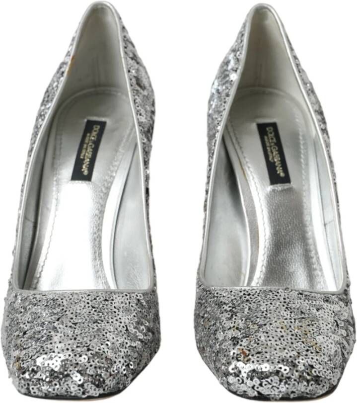 Dolce & Gabbana Zilveren Paillet Kristal Hakken Pumps Gray Dames