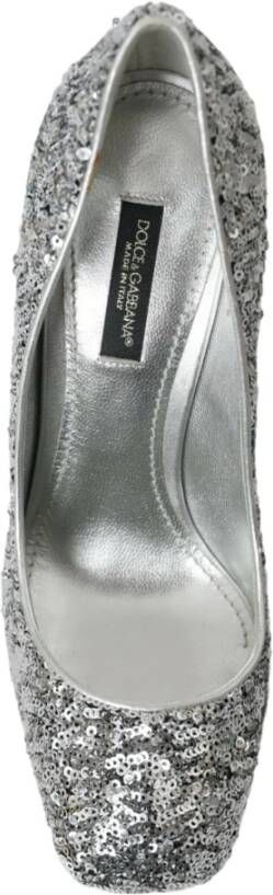 Dolce & Gabbana Zilveren Paillet Kristal Hakken Pumps Gray Dames