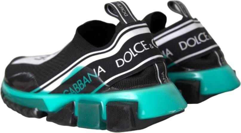 Dolce & Gabbana Zwart Blauw Sorrento Slip On Sneakers Black Dames