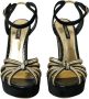 Dolce & Gabbana Zwart Goud Enkelband Hakken Sandalen Black Dames - Thumbnail 2