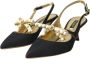 Dolce & Gabbana Zwart Goud Leren Slingback Hakken Black Dames - Thumbnail 3