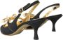 Dolce & Gabbana Zwart Goud Leren Slingback Hakken Black Dames - Thumbnail 4