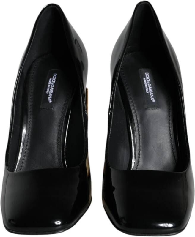 Dolce & Gabbana Zwart Goud Logo Hakken Pumps Schoenen Black Dames