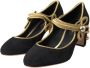 Dolce & Gabbana Zwart Goud Mary Janes Hakken Pumps Black Dames - Thumbnail 3