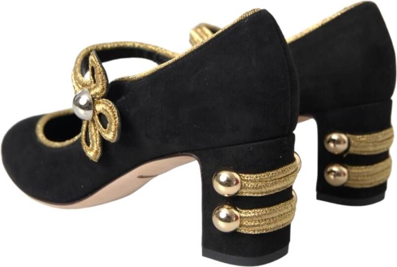 Dolce & Gabbana Zwart Goud Mary Janes Hakken Pumps Black Dames