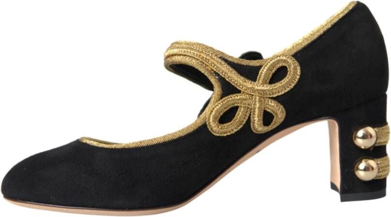 Dolce & Gabbana Zwart Goud Mary Janes Hakken Pumps Black Dames