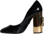 Dolce & Gabbana Zwart Goud Patentleren Logo Hakken Pumps Black Dames - Thumbnail 5