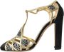 Dolce & Gabbana Zwarte Satijnen Kristal T-Strap Pumps Multicolor Dames - Thumbnail 10