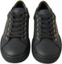 Dolce & Gabbana Klassieke Zwarte Gouden Leren Sneakers Schoenen Black Dames - Thumbnail 7