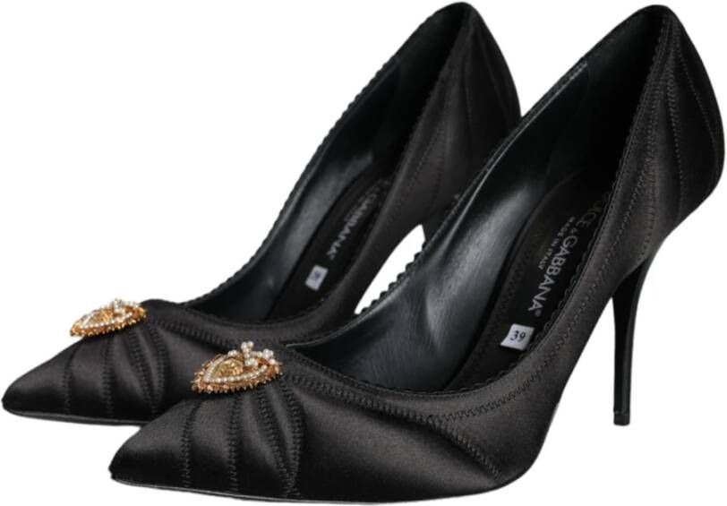 Dolce & Gabbana Zwart Hart Devotion Hakken Pumps Schoenen Black Dames