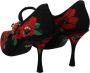 Dolce & Gabbana Zwart Rood Bloemen Mary Janes Pumps Black Dames - Thumbnail 7