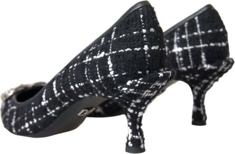 Dolce & Gabbana Zwart Tweed DG Amore Hakken Pumps Black Dames