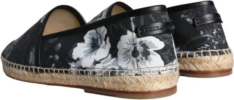 Dolce & Gabbana Zwart Wit Bloemen Espadrilles Schoenen Black Heren