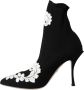 Dolce & Gabbana Zwart Wit Geborduurde Instaplaarzen Black Dames - Thumbnail 5