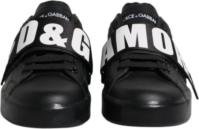 Dolce & Gabbana Zwart Wit Lage Top Sneakers Black Dames