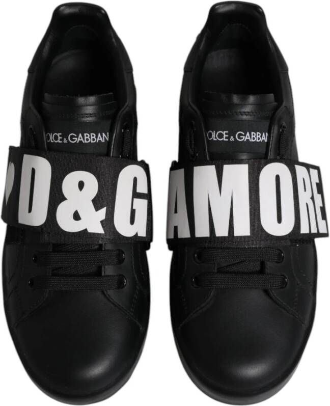 Dolce & Gabbana Zwart Wit Lage Top Sneakers Black Dames