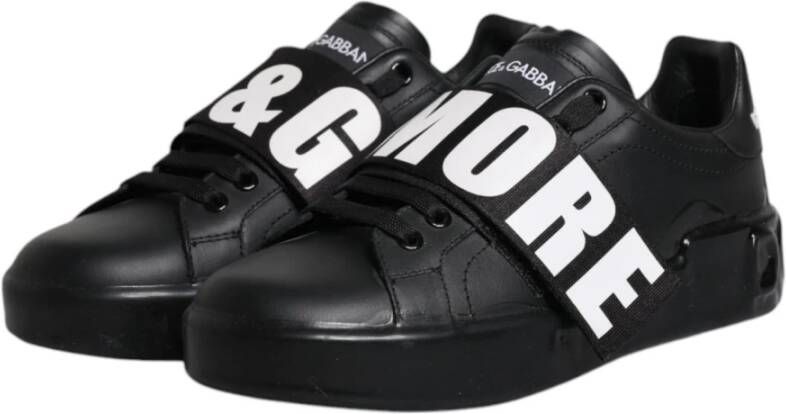 Dolce & Gabbana Zwart Wit Lage Top Sneakers Black Dames