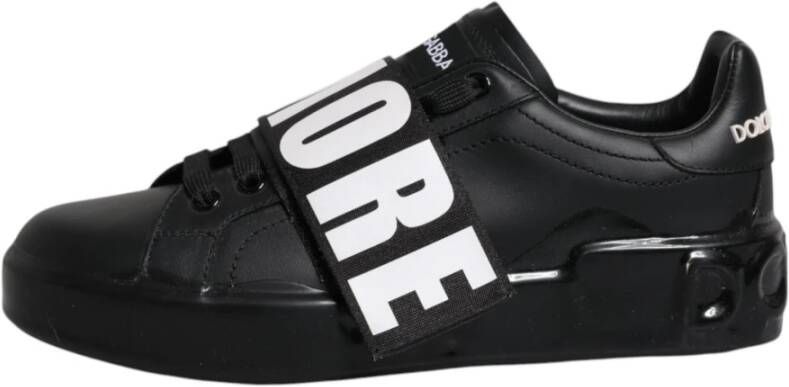 Dolce & Gabbana Zwart Wit Lage Top Sneakers Black Dames